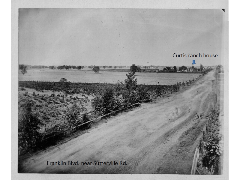 Old photo of Curtis Ranch House and Franklin Blvd