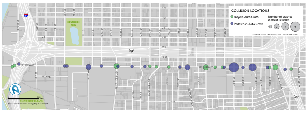 Collision Locations on Broadway