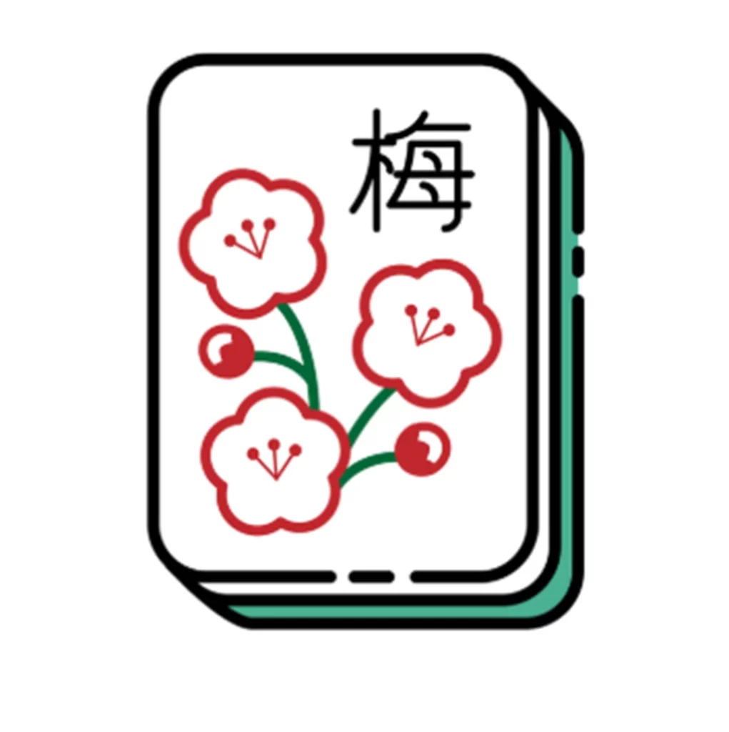 Decorative Mahjong tile with flowers