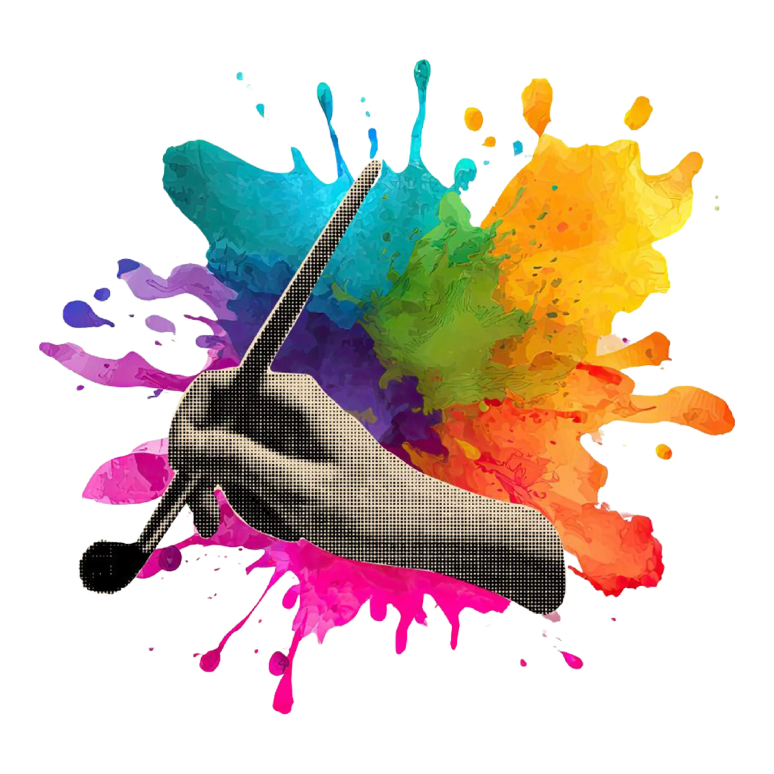 2026 Sac Open Arts Studio Graphic Colorful splash with artistic hand holding tool